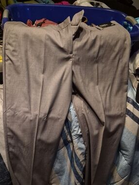 New York & Company Gray Pinstripe Dress Trousers